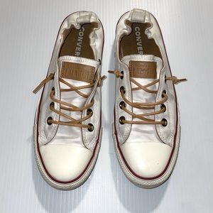 Converse Low Top Tan Leather Detailed